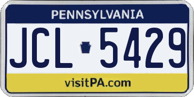 PA license plate JCL5429