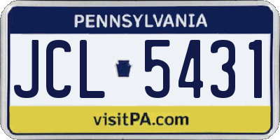 PA license plate JCL5431
