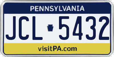 PA license plate JCL5432