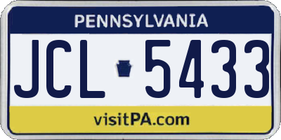 PA license plate JCL5433