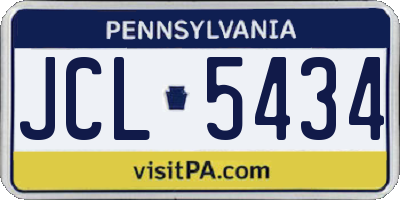 PA license plate JCL5434