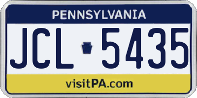 PA license plate JCL5435