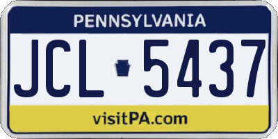 PA license plate JCL5437