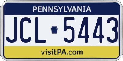 PA license plate JCL5443