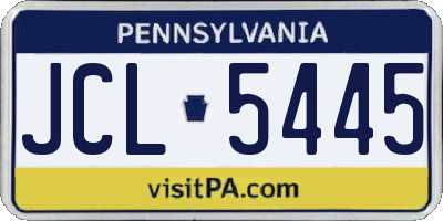 PA license plate JCL5445