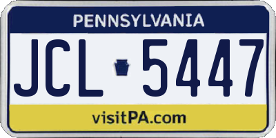 PA license plate JCL5447