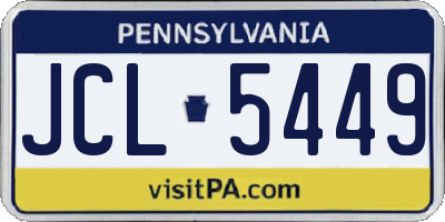 PA license plate JCL5449