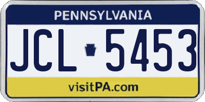 PA license plate JCL5453
