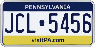PA license plate JCL5456