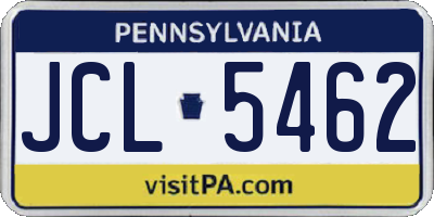 PA license plate JCL5462