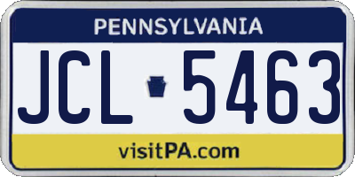 PA license plate JCL5463