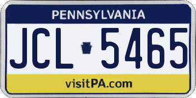 PA license plate JCL5465