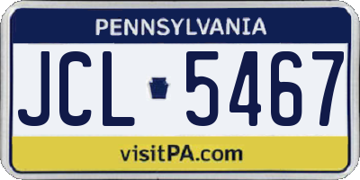 PA license plate JCL5467