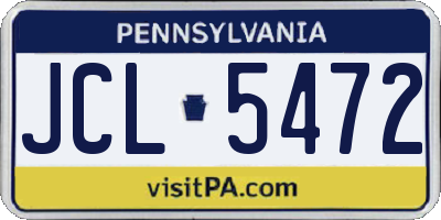 PA license plate JCL5472