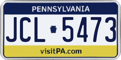 PA license plate JCL5473