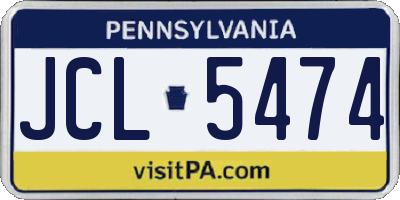 PA license plate JCL5474