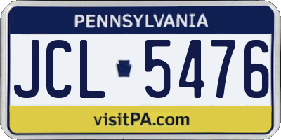 PA license plate JCL5476
