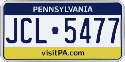 PA license plate JCL5477