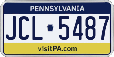 PA license plate JCL5487