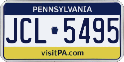 PA license plate JCL5495