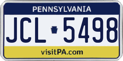 PA license plate JCL5498