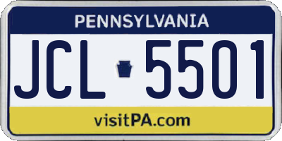 PA license plate JCL5501
