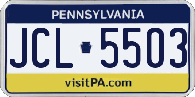 PA license plate JCL5503