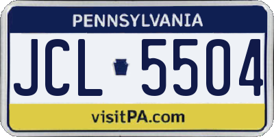 PA license plate JCL5504