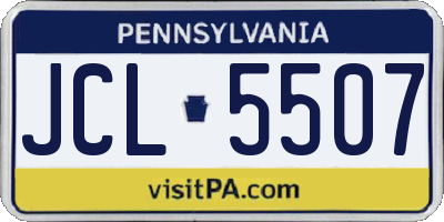 PA license plate JCL5507