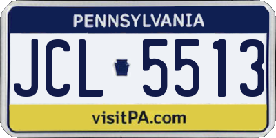 PA license plate JCL5513