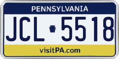 PA license plate JCL5518