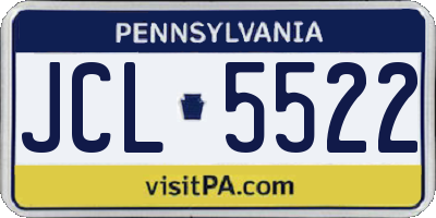 PA license plate JCL5522