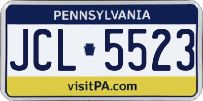 PA license plate JCL5523