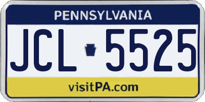 PA license plate JCL5525