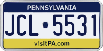 PA license plate JCL5531