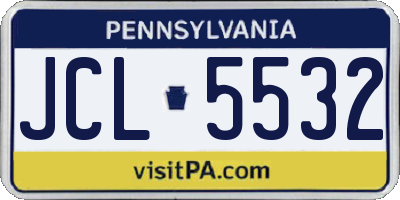 PA license plate JCL5532