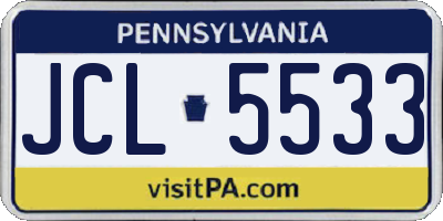 PA license plate JCL5533