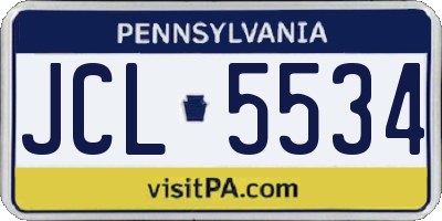 PA license plate JCL5534