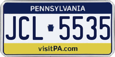 PA license plate JCL5535
