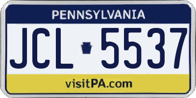 PA license plate JCL5537