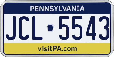 PA license plate JCL5543