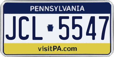 PA license plate JCL5547