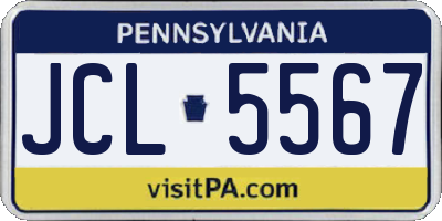 PA license plate JCL5567