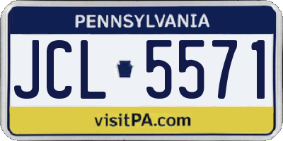 PA license plate JCL5571
