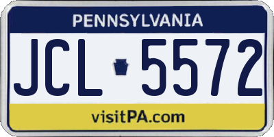 PA license plate JCL5572