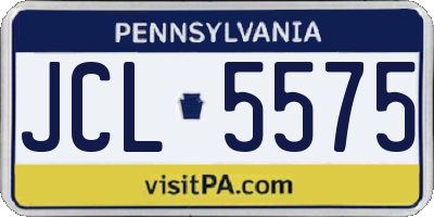 PA license plate JCL5575