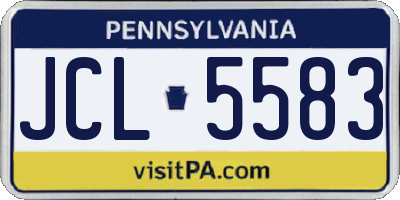 PA license plate JCL5583