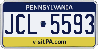 PA license plate JCL5593