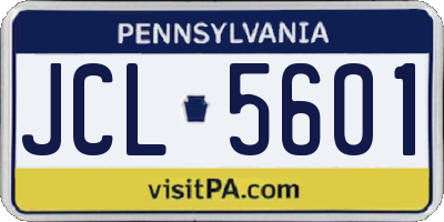 PA license plate JCL5601