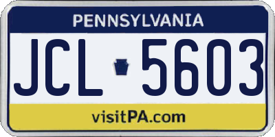 PA license plate JCL5603